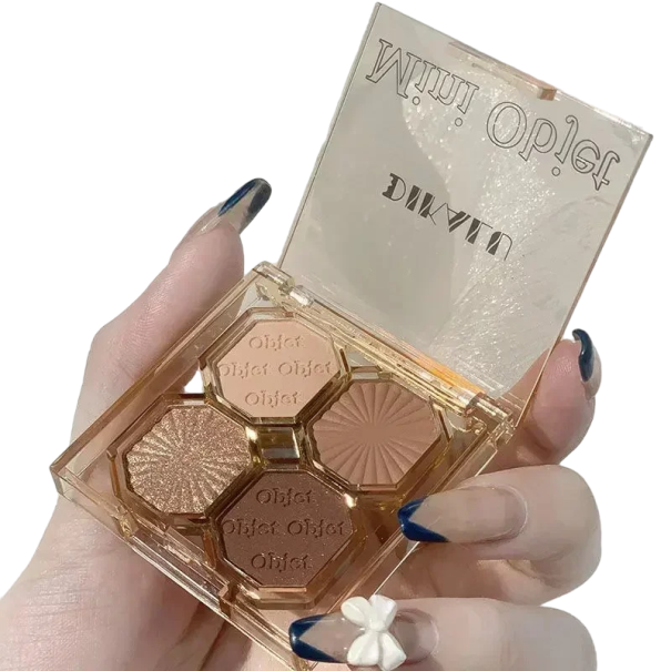 Palete de sombras de olhos brilhantes 4 cores Sombras de olhos brilhantes Sombras de olhos mate Sombras ultra pigmentadas À prova de água Longa 3