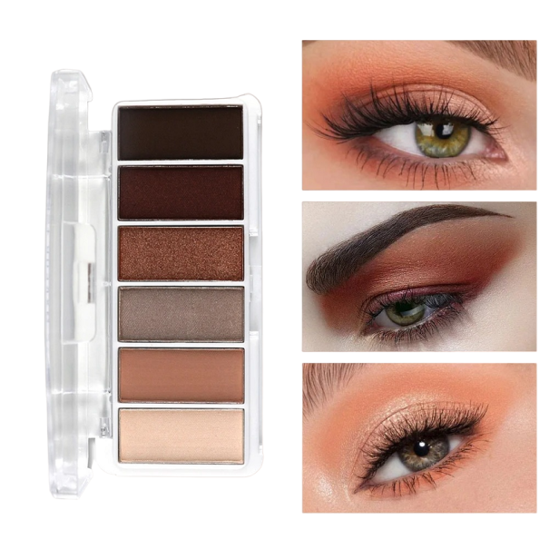 Palete de sombras de olhos Sombras brilhantes 6 cores 8,5 x 3,7 x 1,1 cm 1