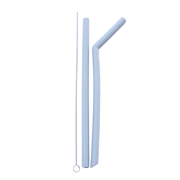 Palhinhas reutilizáveis com escova de limpeza 2 pcs cinzento