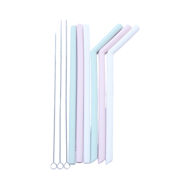Palhinhas reutilizáveis com escovas de limpeza 6 pcs 1