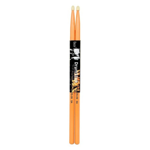 Palillos de batería profesionales de colores 5A/7A 1 par, palillos de batería resistentes, accesorios para baterías, para tocar en conciertos y entrenar naranja