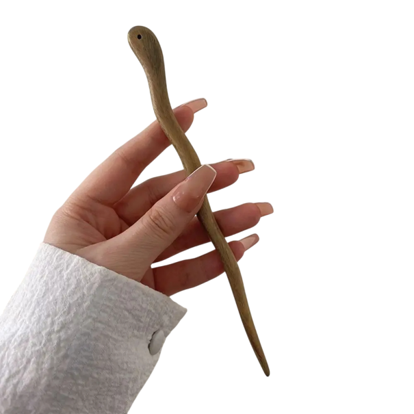 Palillos de madera estilo chino 18cm Elegante vintage hanfu cheongsam Horquilla para el cabello de dama Accesorio tradicional para el cabello verde