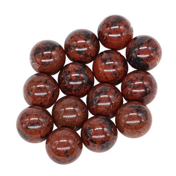Palline naturali da 16 mm in ossidiana mahagonica rossa Perline grezze Pietre minerali Creazione di gioielli Decorazioni Scopi meditativi 1