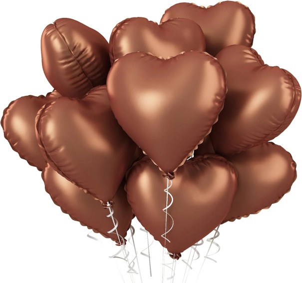 Palloncini opachi a forma di cuore 45,7 cm set di palloncini decorativi 10 pz superficie opaca palloncini per decorazioni nuziali, feste marrone