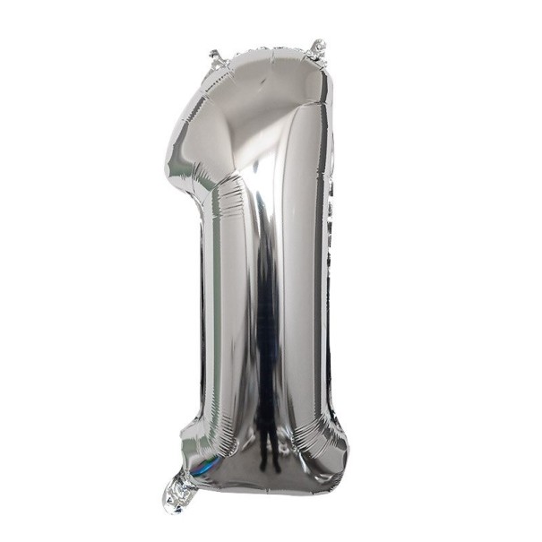 Palloncino di compleanno argento con numero 40 cm 1