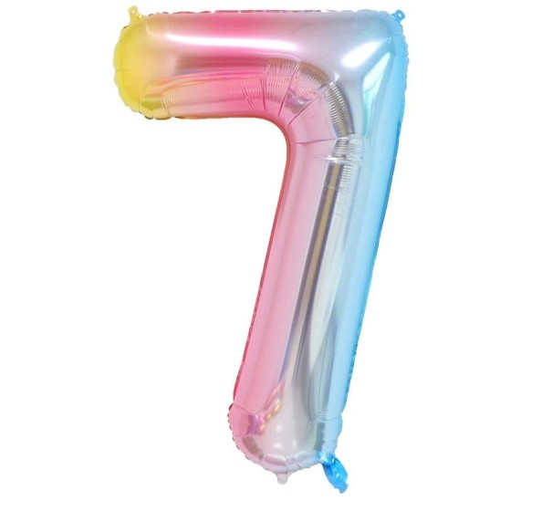Palloncino in alluminio a forma di numero arcobaleno L 7