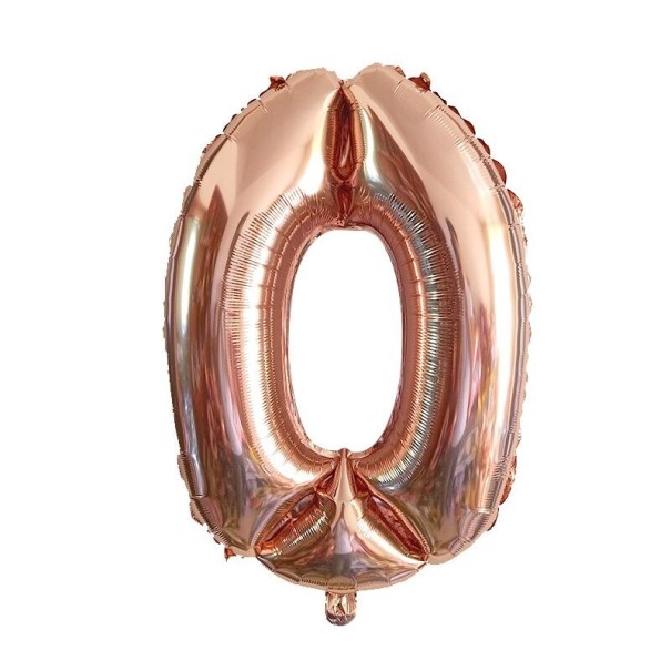 Palloncino rosa oro per compleanno con numero 80 cm 0