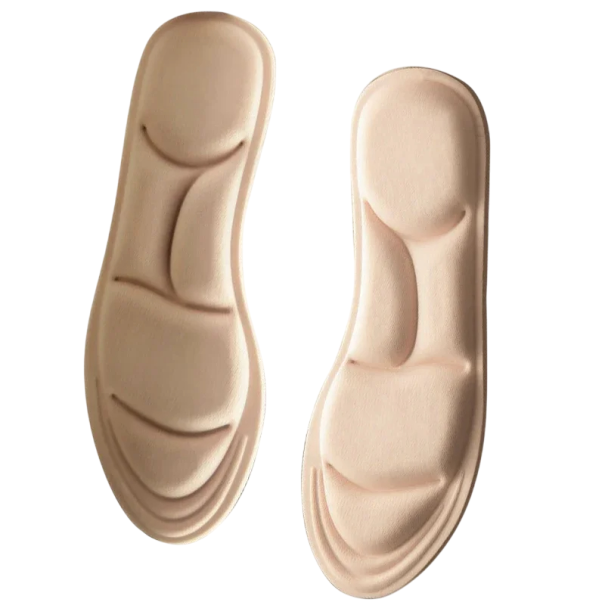 Palmilhas femininas de cor bege EU 35–39 Com amortecimento suave Conforto Absorção de suor Suporte para os pés Proteção contra calos Uso diário 1