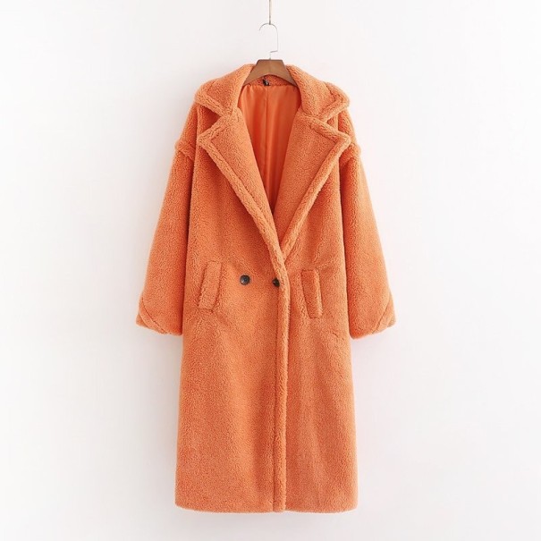 Päls päls för kvinnor orange M