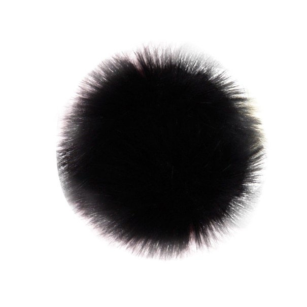 Päls pompom på hatt J3502 svart
