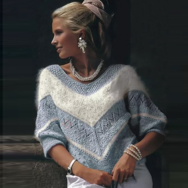 Pälslig tröja för dam B52 blå M