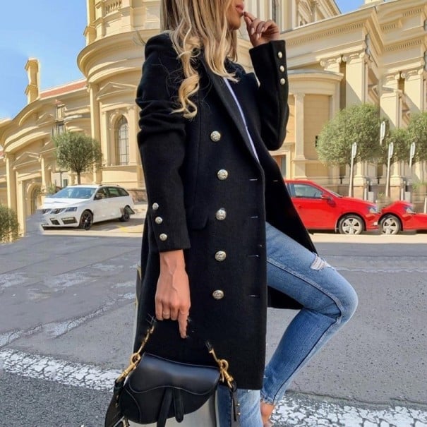 Palton de damă P1590 negru XL