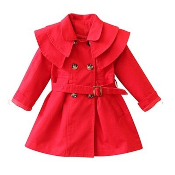 Palton de fată L1880 roșu 5