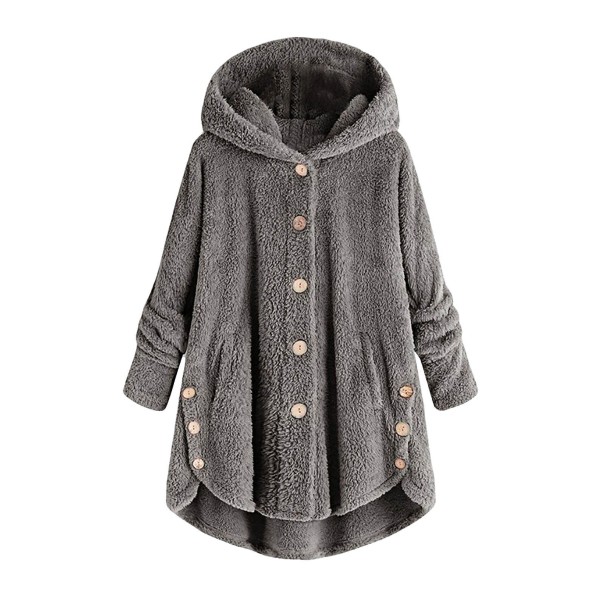Palton de lână de damă P1868 gri XXL