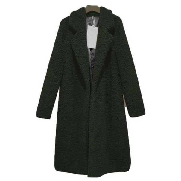 Palton păros pentru femei P1397 verde inchis S Palton păros pentru femei P1397 verde inchis S