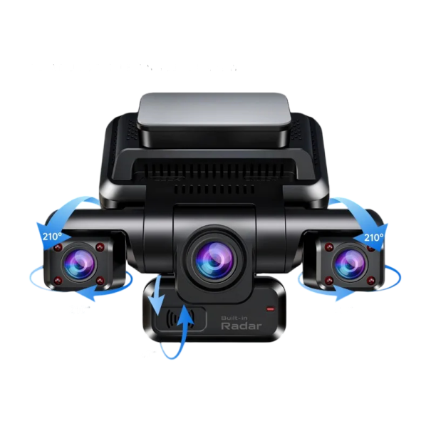 Palubní kamera do auta i7pro 4kanálová přední 4K + 3×1080P s GPS, WiFi a IR nočním viděním, parkovací režim, černá pro osobní vozy 1