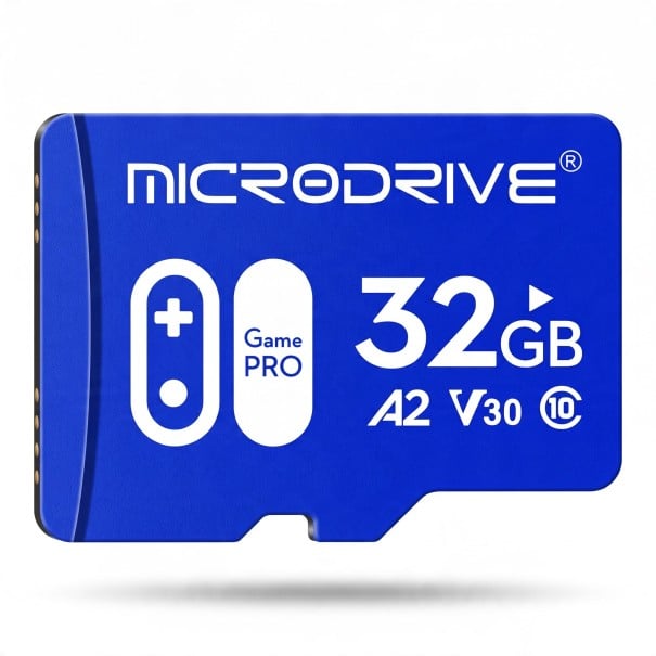 Pamäťová karta Microdrive Micro SD 32 GB Vysokorýchlostná A2 V30 Trieda 10 Game PRO 1,5 x 1,1 cm Modrá Na hry videá fotky a dáta 1