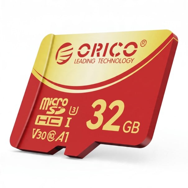 Paměťová karta ORICO Micro SD 32 GB MicroSDHC Čtení 100 MB/s Zápis 50 MB/s U3 V30 A1 Class 10 Červená a zlatá Na nahrávání 4K UHD 1