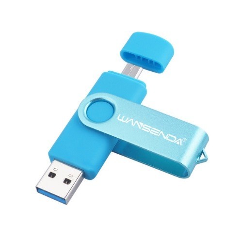 Pamięć flash USB 2 w 1 J2983 niebieski 64GB