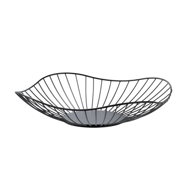 Panier à fruits en métal doré en forme ovale ondulée plate 27 x 11 x 6 cm panier en fil métallique pour aliments pour table et cuisine 1