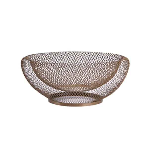 Panier en métal pour fruits doré