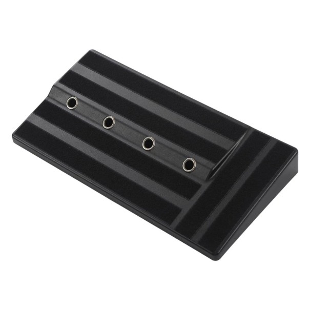 Panneau de pédales de guitare 50 x 25,2 x 6 cm Grand boîtier robuste en PE pour pédales d'effet avec bande auto-adhésive et tournevis Panneau stable pour effets de guitare noir