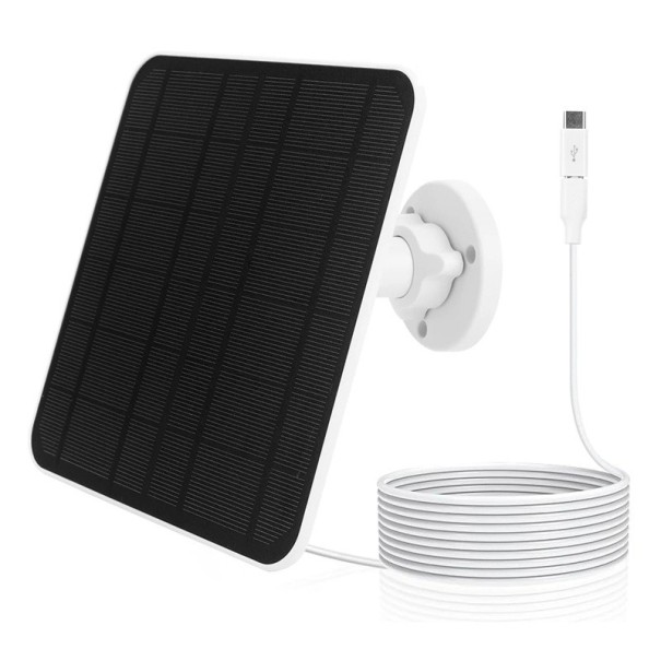 Pannello solare 5V 20W 172x176x12 mm Impermeabile IP65 Sistema solare da parete con cavo da 3 m e adattatore USB-C per uso esterno bianco