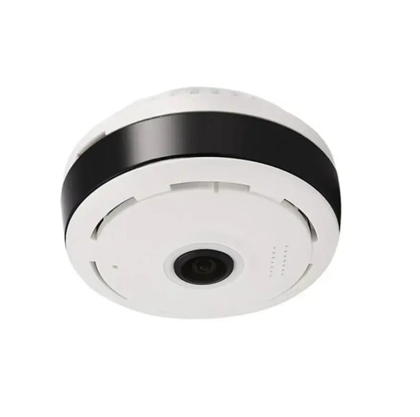 Panoramatická WiFi kamera 1080P Full HD s 360° záběrem a efektem rybího oka nočním viděním a držákem na strop i stěnu bílá 1
