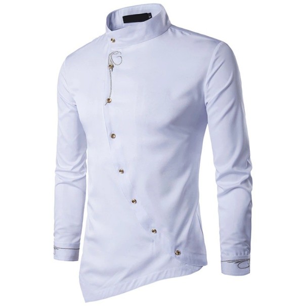 Pánska asymetrická košeľa biela M