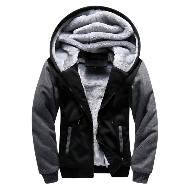 Pánská bavlněná fleecová bunda J934 světle šedá 4XL