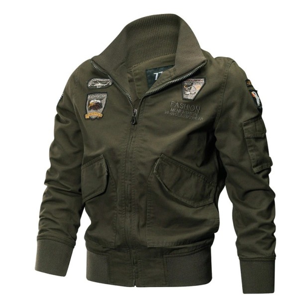 Pánská bomber bunda F1303 armádní zelená XL