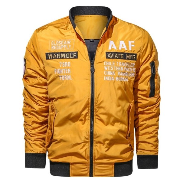 Pánská bunda bomber F1153 žlutá XXL