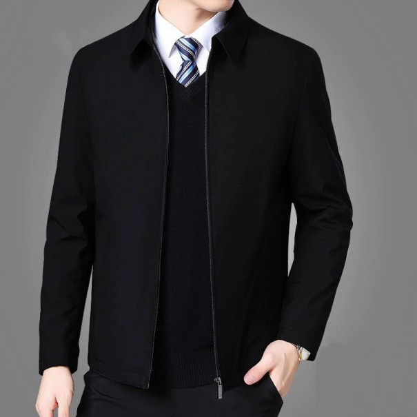 Pánská bunda s límečkem černá XS