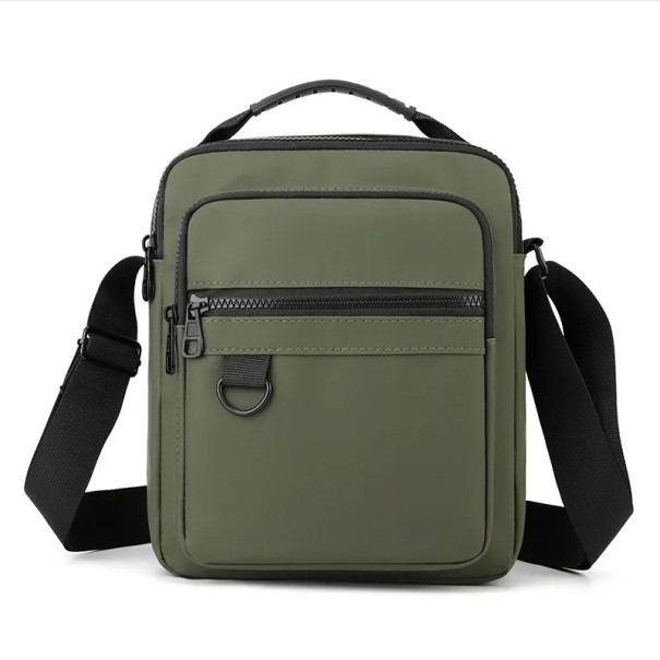 Pánska crossbody taška 25×21×10 cm Ležérna oxfordská taška cez rameno Mini bočná taška na telefón Malá taška so zipsom z nylonu a polyesteru zelená