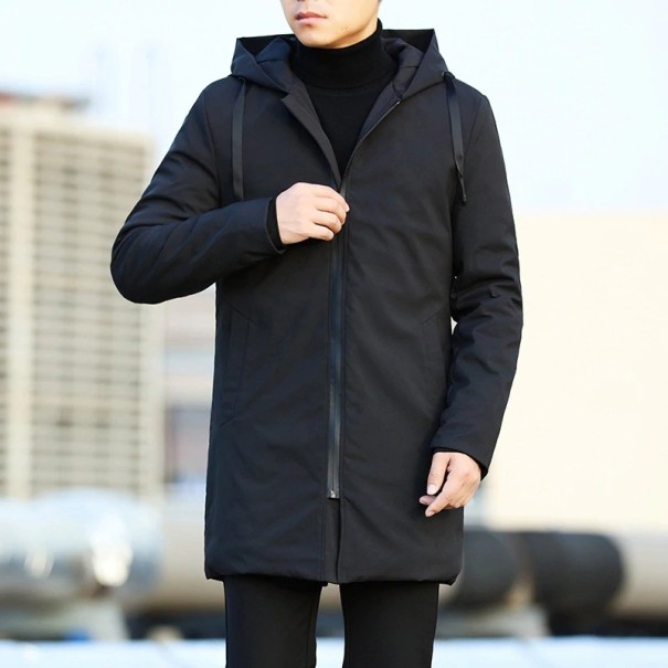 Pánská dlouhá podzimní bunda černá XS