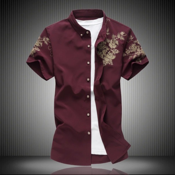 Pánska košeľa A3090 vínová 3XL 1
