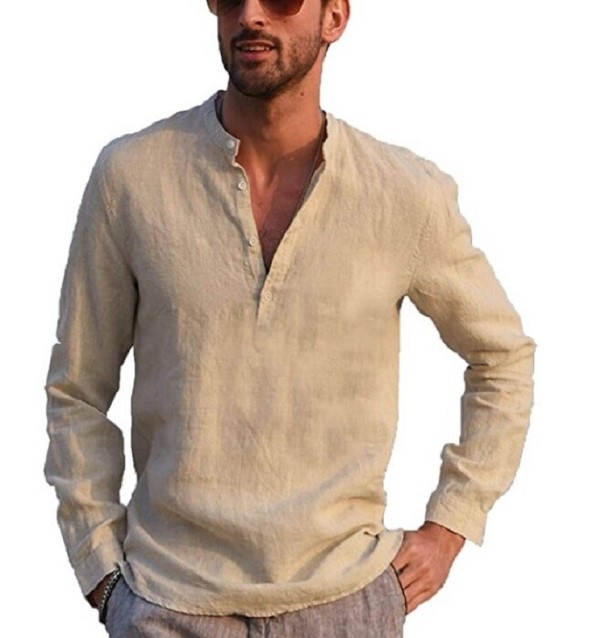 Pánska košeľa F489 khaki XL