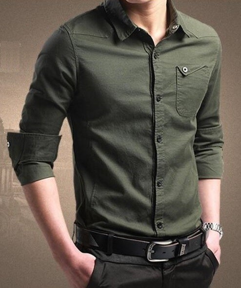 Pánska košeľa J2600 armádny zelená XL