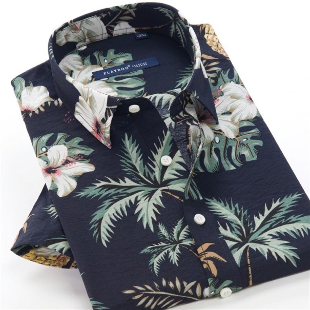 Pánska košeľa s palmami F767 5XL 3