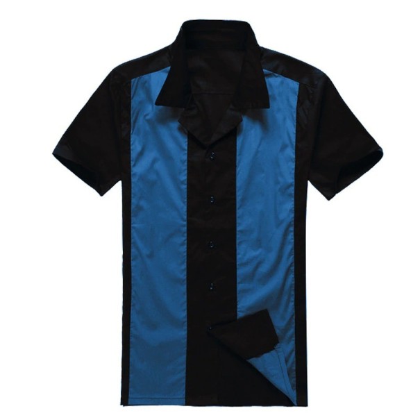 Pánská košile s krátkým rukávem F710 modrá XL