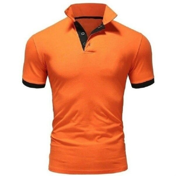 Pánská košile s krátkým rukávem F860 oranžová S