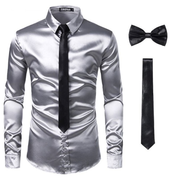 Pánská košile s kravatou a motýlkem XL 6