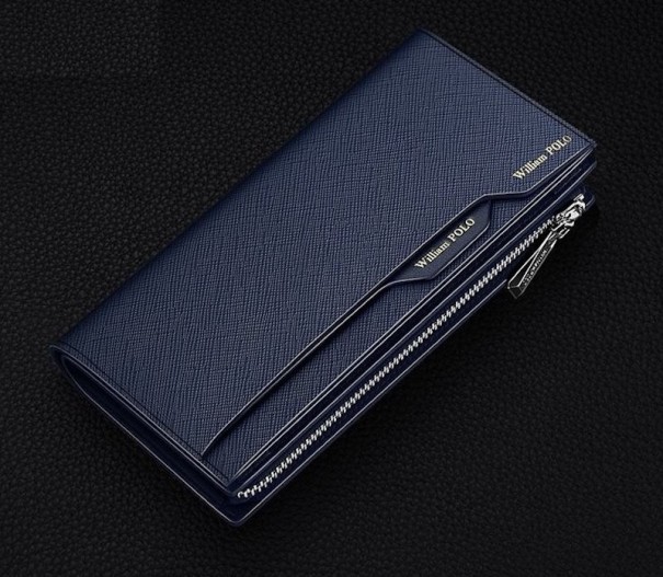 Pánska kožená peňaženka veľká M651 tmavo modrá