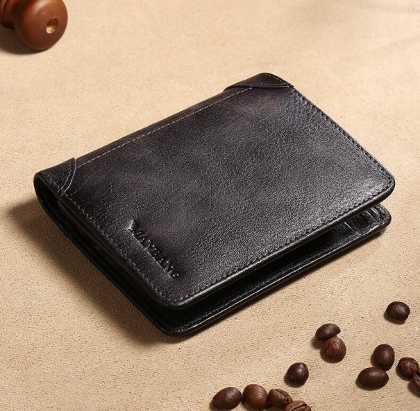 Pánská kožená peněženka M456 tmavě šedá