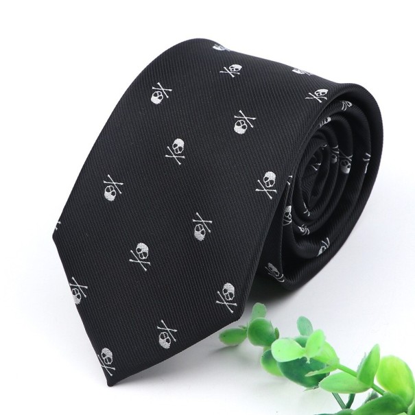 Pánská kravata s lebkou T1217 8 cm 1