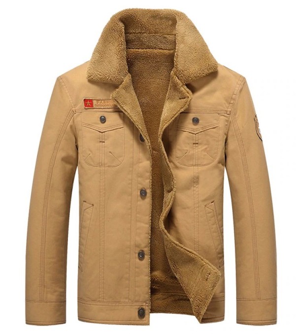 Pánska letecká bunda s golierom J2072 khaki 3XL