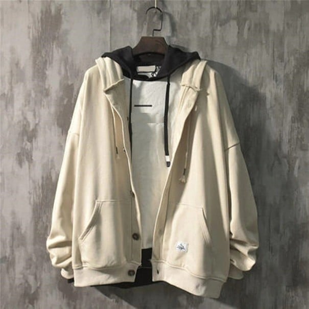 Pánská mikina na knoflíky F1122 khaki S