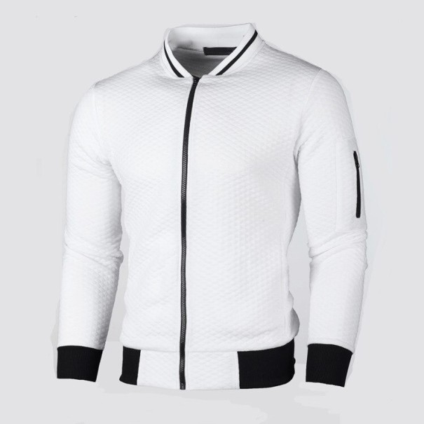 Pánska mikina s golierom F7 biela 3XL