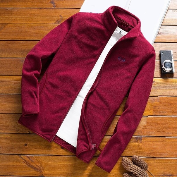 Pánska mikina s golierom vínová S