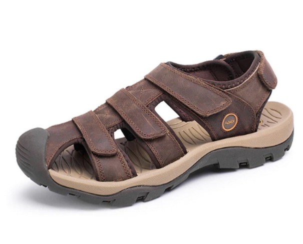 Pánska outdoorová obuv - Sandále Edward tmavo hnedá 38